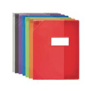 OXFORD Protège-Cahier Strong Line 17x22cm avec Rabat Marque-Page PVC Translucide 15/100ème Coloris Assortis