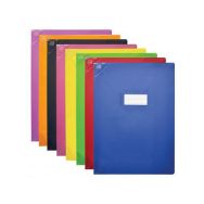 OXFORD Protège-Cahier Strong Line 24x32cm avec Rabat Marque-Page PVC Opaque 15/100ème Coloris Assortis