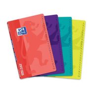 OXFORD Répertoire OpenFlex 9x14cm Petits Carreaux 5mm 96 Pages Agrafées Couverture Polypro Coloris Assortis