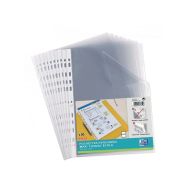 OXFORD Sachet de 50 Pochettes Perforées 24x32cm Polypro Lisse Epaisseur 6/100ème Incolore