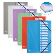 OXFORD Trieur Extensible Hawaï A4 12 Positions Couverture Polypro Coloris Assortis