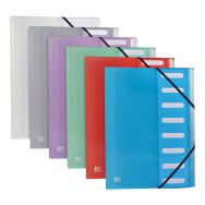 OXFORD Trieur Extensible Hawaï A4 8 Positions Couverture Polypro Translucide Coloris Assortis