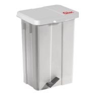 POUBELLE PEDALE 50 L COUV BLANC