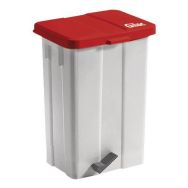 POUBELLE PEDALE 50 L COUV ROUGE