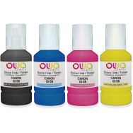 Pack4 bouteilles d'encre compatibles Canon GI-56 4 couleurs