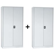 Pack 2 armoires 195x92x42 cm - Gris