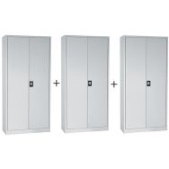 Pack 3 armoires 180x92x42 cm - Gris