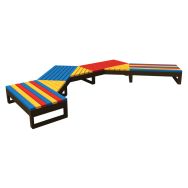 Pack 4 banquettes MYA + 3 modules d'angle multicolore/marron