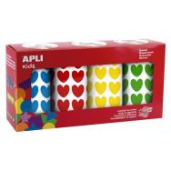 Pack 4 rouleaux gommettes cœur 20mm 7080 unités