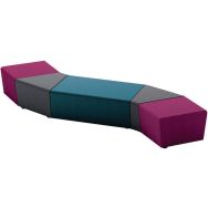 Pack 5 poufs Maldiv tissu ambiance polyester Sokoa