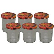 Pack 6 confituriers 324ml couvercle décor fruits