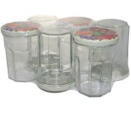 Pack 6 confituriers 385ml couvercle décor fruits