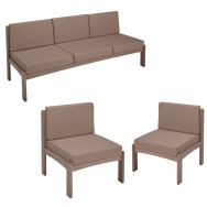 Pack Autize : Chauffeuse 3pl+2chauffeuses structure naturel PVC Terre