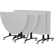 Pack Axe stratifié 2 tables 160x68+2 demi-lune 160x80 Gris/anthracite