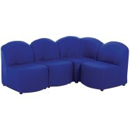 Pack Bowling 6 chauffeuses droites+1 angle 90° déhoussables tissu bleu
