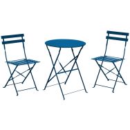 Pack Cuba : 1 table Ø 60 cm + 2 chaises - bleu