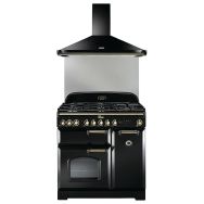 Pack Piano de cuisson + hotte + crédence CDL90DFBL/B-FP2 - 5 feux gaz - Falcon