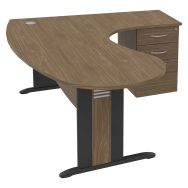 Pack QUATUOR Pied L bois Bur.convi.R D+cais.P60 Noyer/Anthra