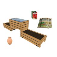 Pack complet : trio potager 3 x 0,5m² - terreau et graines