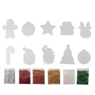 Pack décorations à pailleter SHINY CHRISTMAS - 10 pcs