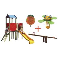 Pack éco Square Toboggan, bascule, ressort, panneau