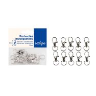 Pack mousqueton argent - 3,2 cm - 10 pcs - 1 coloris