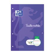 Page feuillet perforée simple interligne 3 mm 90 g 21 x 29,7 cm (Etui de 100)