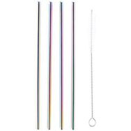 Pailles en inox X4 + brosse 20,5 cm- Point virgule