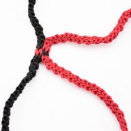 Paire de filets de buts foot à 11 - Européen noir/rouge PPM 4mm maille 120mm