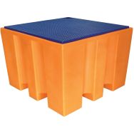 Palette de rétention - 1000 L caillebotis plastique