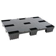 Palette légère  Noire emboîtable avec plateau plein
