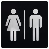 Panneau - Toilettes mixtes - 150 x 150 mm - Pavo