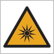 Panneau 12 x 12 cm (danger radiations optiques)