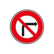 Panneau B2b Interdiction tourner à droite classe 2 - Aximum