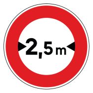 Panneau BK11 Interdit véhicule largeur -2,5 m