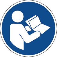 Panneau Consulter le manuel d'instructions PVC 10 cm