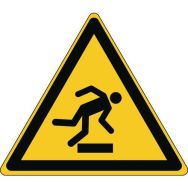 Panneau Danger trébuchement rigide 20 x 17,3 cm