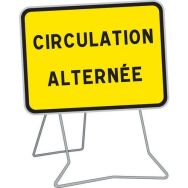 Panneau KC1 Circulation Alternée 800x600mm classe 1 sur pied