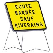 Panneau KC1 Route barrée sauf riverains - C1 - 800x600