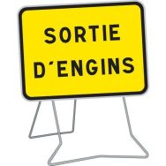 Panneau KC1 Sortie d'engins 800x600mm classe 2 sur pied