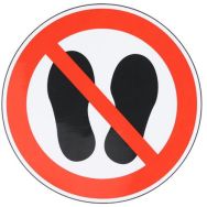 Panneau Ne pas marcher/stationner à cet endroit Adhésif 10cm