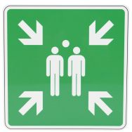 Panneau Point rassemblement après évacuation - PVC 20x20cm