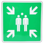 Panneau Point rassemblement après évacuation Adhésif 35x35cm