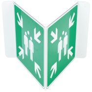 Panneau Point rassemblement après évacuation En V Alu 200mm