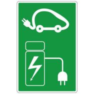 Panneau Recharge voiture électrique - Vert - Adhésif - Manutan Expert