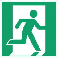 Panneau Sortie de secours droite PVC 120x120 mm