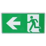 Panneau Sortie secours flèche à gauche Aluminium 250x125 mm