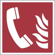 Panneau Téléphone en cas d'incendie 200X200 Adhésif