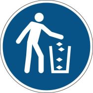 Panneau:Utiliser la poubelle 200 mm