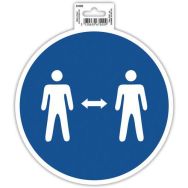 Panneau adhésif gardez vos distances 20cm bleu